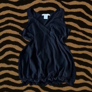 2000s Charlotte Russe Black Babydoll Top – Size Medium